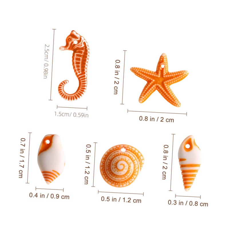 TENDYCOCO Mini Beach Seashells Sea Star Seahorse Natural Conch for Home Decorations Beach Theme Party Wedding DIY Crafts Fish Tank Vase Fillers Bonsai Decor 48pcs - Image 2